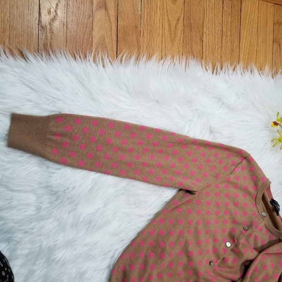 LANDS' END Cardigan Color Tan With Pink, SIZE S.. - Picture 9 of 15